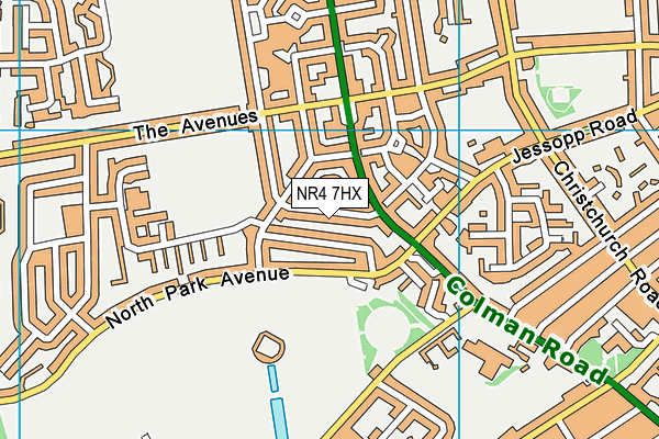 NR4 7HX map - OS VectorMap District (Ordnance Survey)