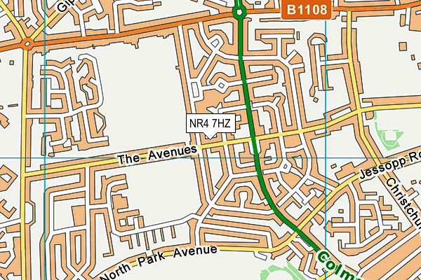 NR4 7HZ map - OS VectorMap District (Ordnance Survey)