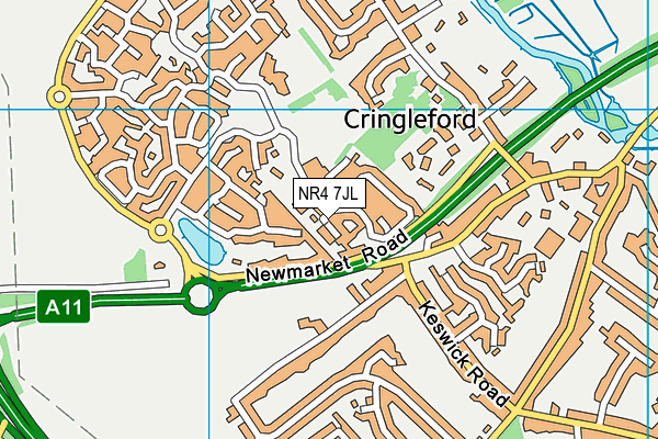 NR4 7JL map - OS VectorMap District (Ordnance Survey)