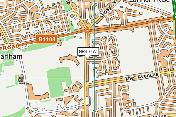 NR4 7LW map - OS VectorMap District (Ordnance Survey)