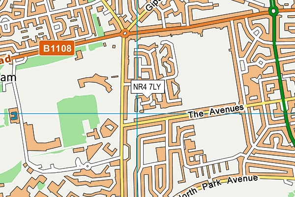 NR4 7LY map - OS VectorMap District (Ordnance Survey)