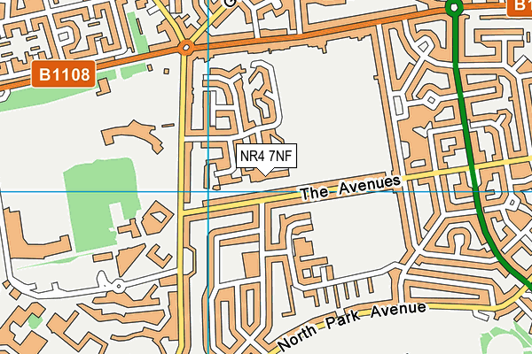 NR4 7NF map - OS VectorMap District (Ordnance Survey)