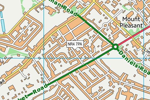 NR4 7PA map - OS VectorMap District (Ordnance Survey)