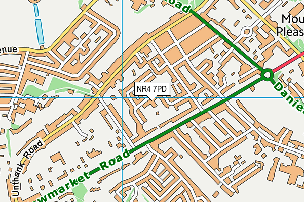 NR4 7PD map - OS VectorMap District (Ordnance Survey)