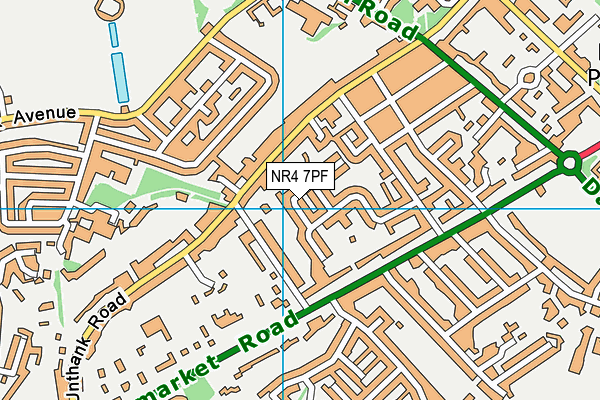 NR4 7PF map - OS VectorMap District (Ordnance Survey)