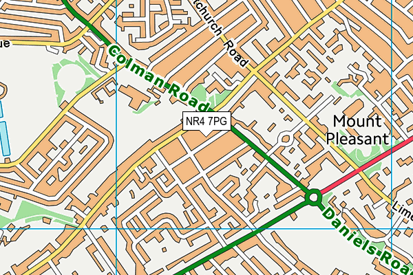 NR4 7PG map - OS VectorMap District (Ordnance Survey)