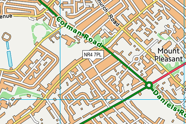 NR4 7PL map - OS VectorMap District (Ordnance Survey)
