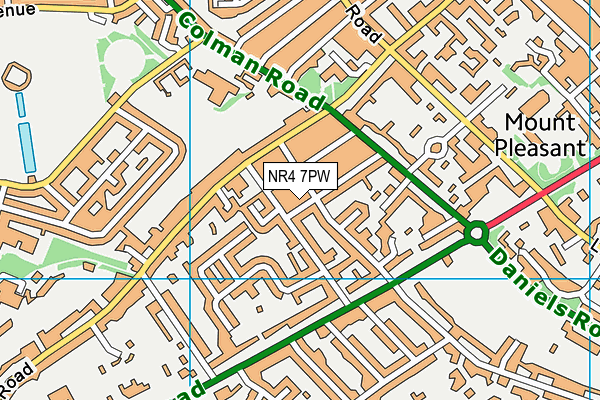 NR4 7PW map - OS VectorMap District (Ordnance Survey)