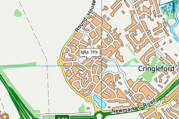 NR4 7PX map - OS VectorMap District (Ordnance Survey)