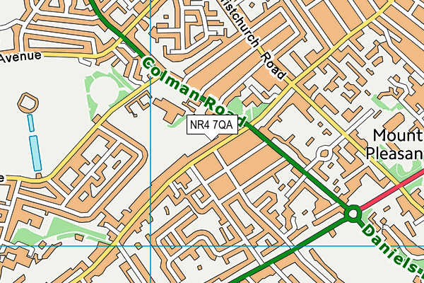NR4 7QA map - OS VectorMap District (Ordnance Survey)