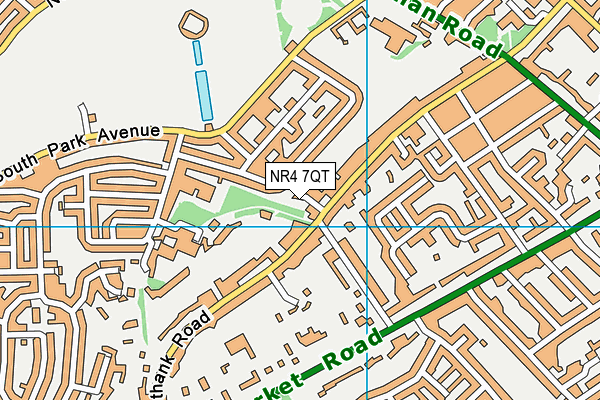 NR4 7QT map - OS VectorMap District (Ordnance Survey)