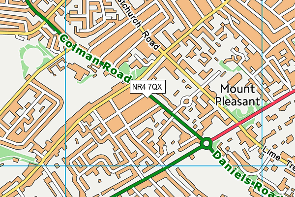 NR4 7QX map - OS VectorMap District (Ordnance Survey)