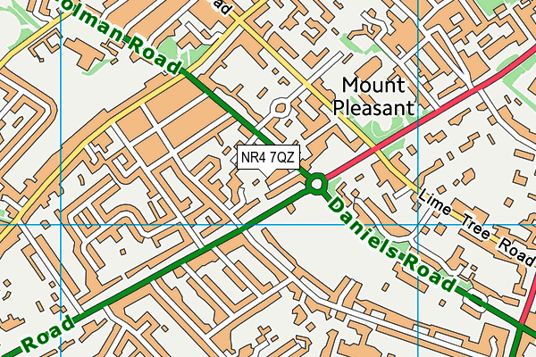 NR4 7QZ map - OS VectorMap District (Ordnance Survey)