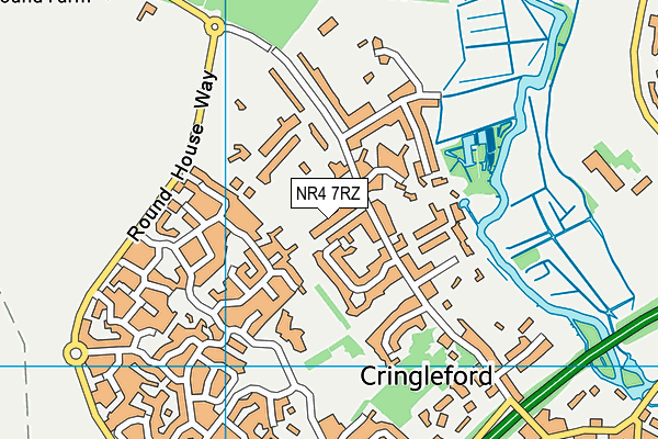 NR4 7RZ map - OS VectorMap District (Ordnance Survey)