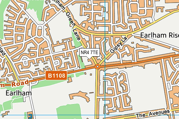 NR4 7TE map - OS VectorMap District (Ordnance Survey)