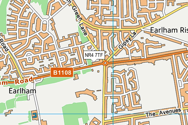 NR4 7TF map - OS VectorMap District (Ordnance Survey)