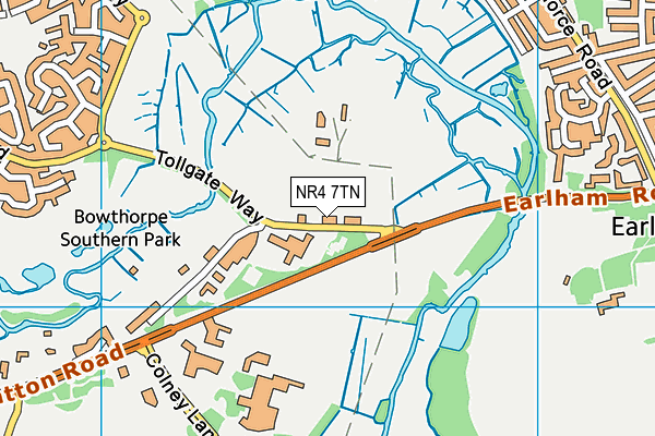 NR4 7TN map - OS VectorMap District (Ordnance Survey)
