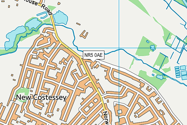 NR5 0AE map - OS VectorMap District (Ordnance Survey)