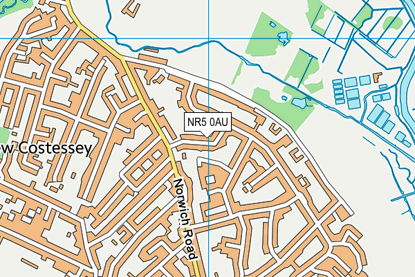 NR5 0AU map - OS VectorMap District (Ordnance Survey)