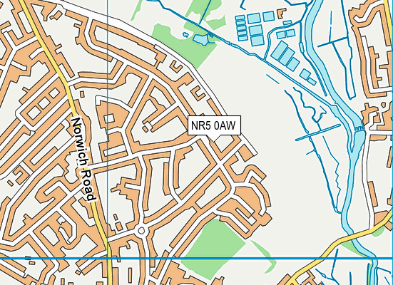 NR5 0AW map - OS VectorMap District (Ordnance Survey)
