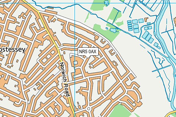 NR5 0AX map - OS VectorMap District (Ordnance Survey)