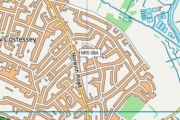 NR5 0BA map - OS VectorMap District (Ordnance Survey)