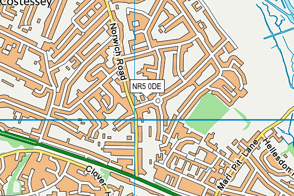 NR5 0DE map - OS VectorMap District (Ordnance Survey)