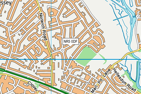 NR5 0DF map - OS VectorMap District (Ordnance Survey)