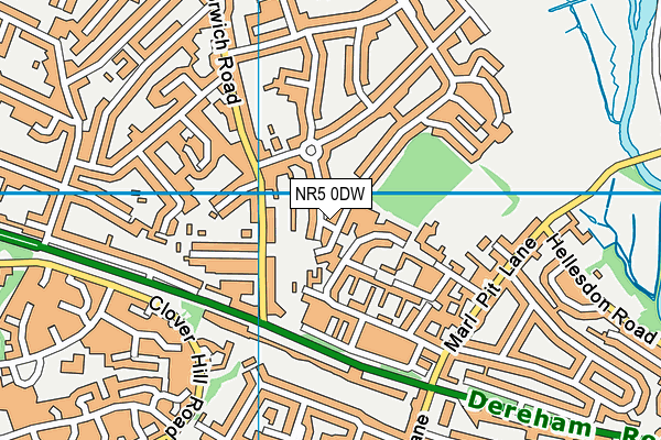 NR5 0DW map - OS VectorMap District (Ordnance Survey)