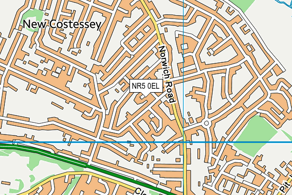 NR5 0EL map - OS VectorMap District (Ordnance Survey)