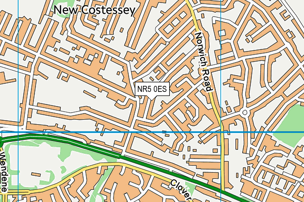 NR5 0ES map - OS VectorMap District (Ordnance Survey)
