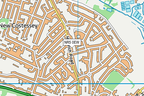 NR5 0EW map - OS VectorMap District (Ordnance Survey)