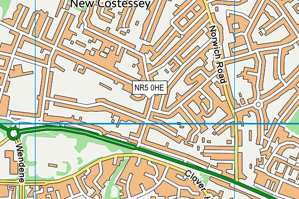 NR5 0HE map - OS VectorMap District (Ordnance Survey)