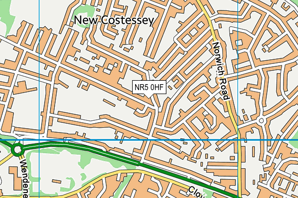 NR5 0HF map - OS VectorMap District (Ordnance Survey)