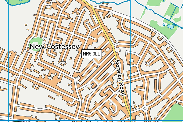 NR5 0LL map - OS VectorMap District (Ordnance Survey)