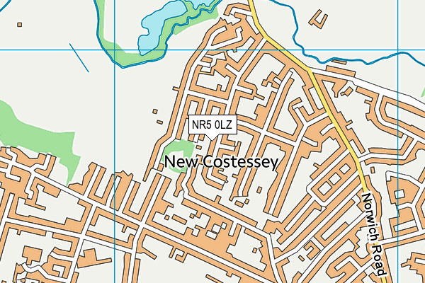 NR5 0LZ map - OS VectorMap District (Ordnance Survey)