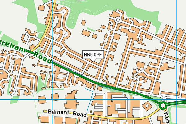 NR5 0PF map - OS VectorMap District (Ordnance Survey)