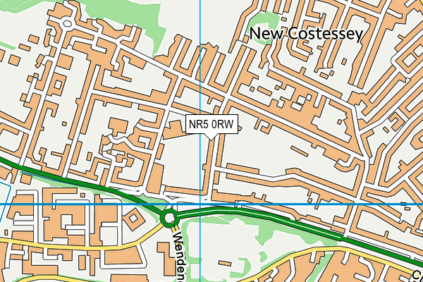 NR5 0RW map - OS VectorMap District (Ordnance Survey)
