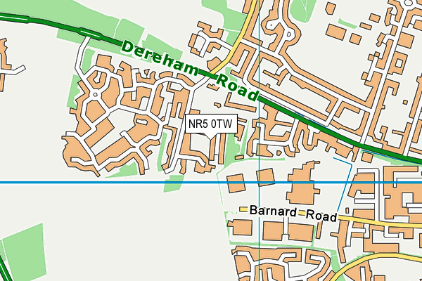 NR5 0TW map - OS VectorMap District (Ordnance Survey)