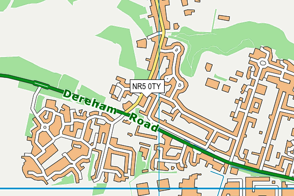 NR5 0TY map - OS VectorMap District (Ordnance Survey)