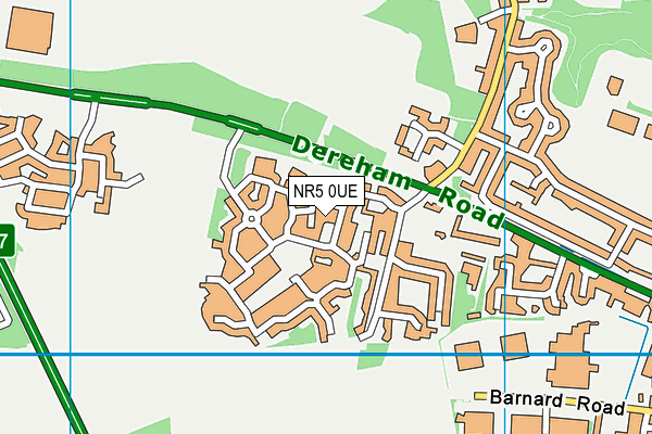 NR5 0UE map - OS VectorMap District (Ordnance Survey)
