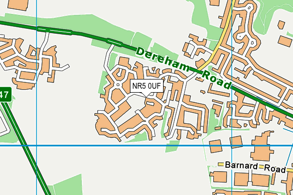 NR5 0UF map - OS VectorMap District (Ordnance Survey)
