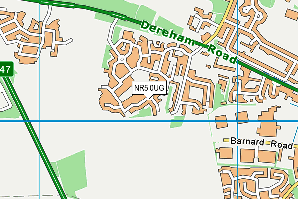 NR5 0UG map - OS VectorMap District (Ordnance Survey)