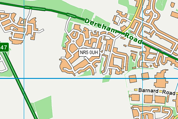 NR5 0UH map - OS VectorMap District (Ordnance Survey)