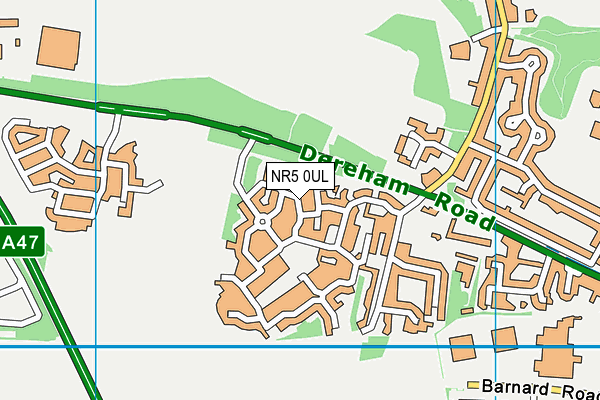 NR5 0UL map - OS VectorMap District (Ordnance Survey)