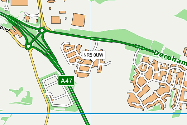 NR5 0UW map - OS VectorMap District (Ordnance Survey)