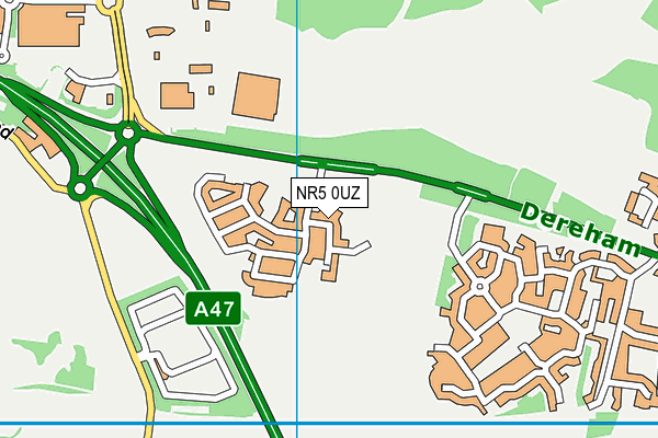NR5 0UZ map - OS VectorMap District (Ordnance Survey)