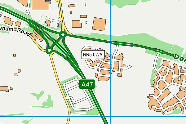 NR5 0WA map - OS VectorMap District (Ordnance Survey)