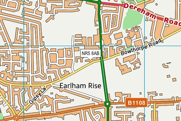 NR5 8AB map - OS VectorMap District (Ordnance Survey)