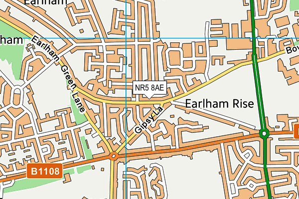 NR5 8AE map - OS VectorMap District (Ordnance Survey)